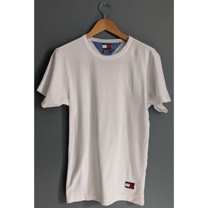 ❤️ Tommy Hilfiger White Crewneck Men Size Medium 100% Combed Cotton (Flawed)